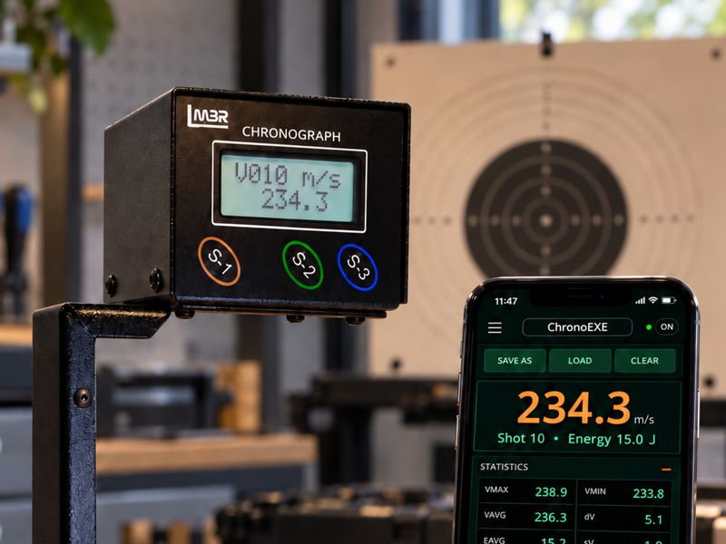 LMBR Chrono Android application - live velocity and energy display